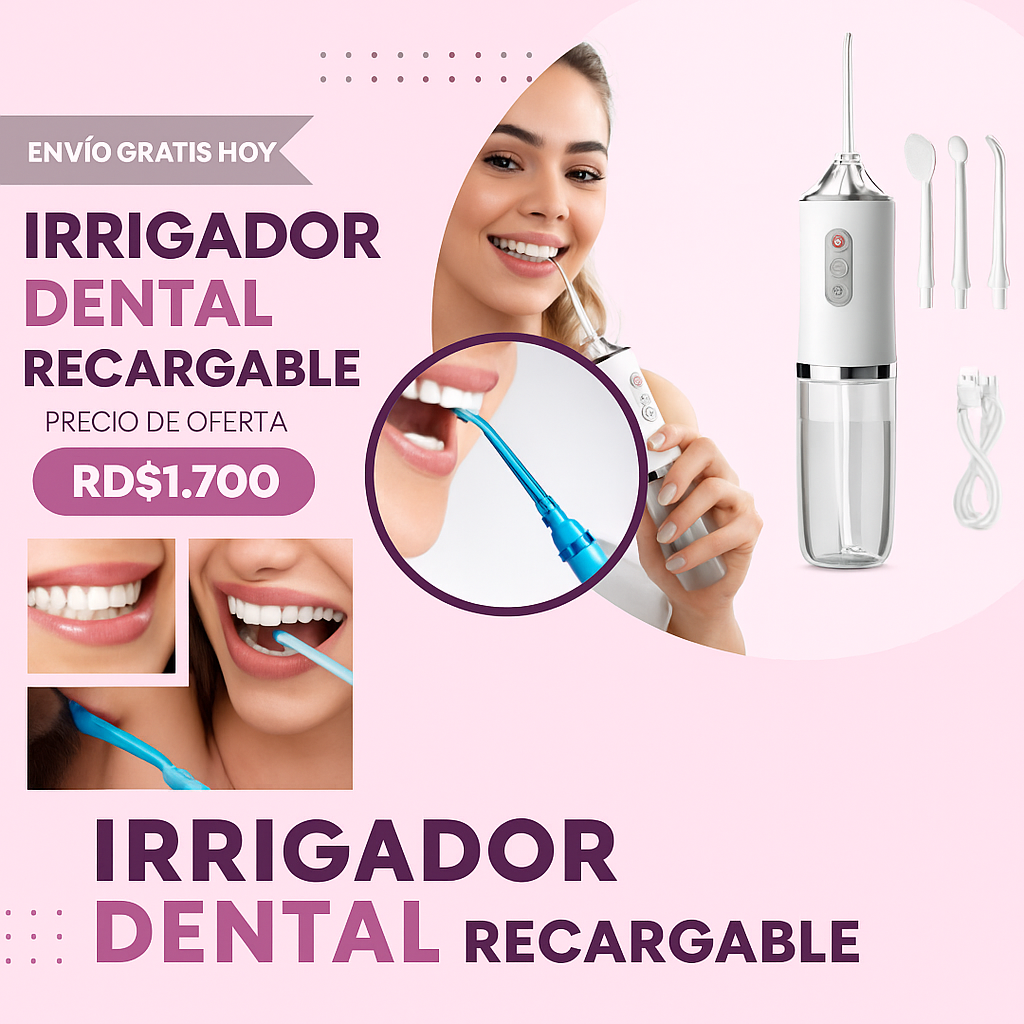 Irrigador Dental Portátil – Limpieza Profunda y Suave para una Sonrisa Saludable